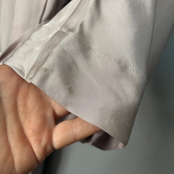 ARITZIA WILFRED Durante Jacket Kimono Satin Duster Cardigan Robe Lucite Taupe M - Picture 7 of 10